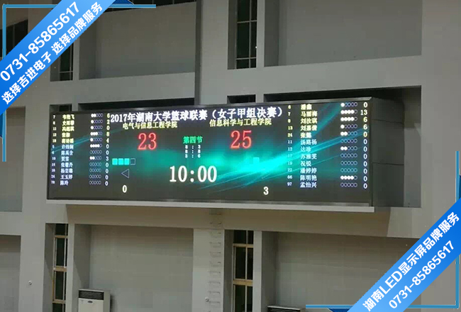湖南大學(xué)籃球館室內全彩LED顯示屏